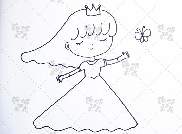 不同难易程度的十位小公主简笔画,适合不同年龄段孩子