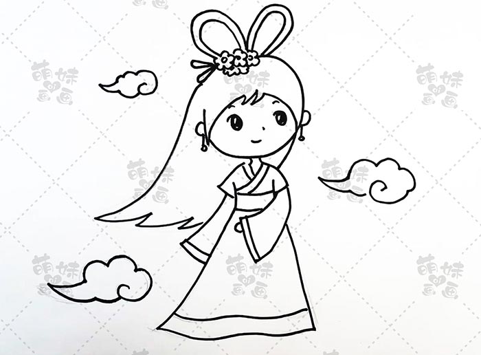 绘制难度:★★★ 古装小公主的服饰都很有特点,在绘制时一定要画出