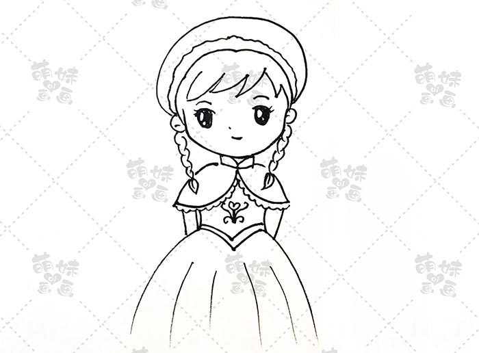 儿童简笔画安娜公主图片